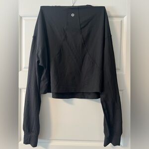 lululemon athletica Black Long Sleeve Crop Top